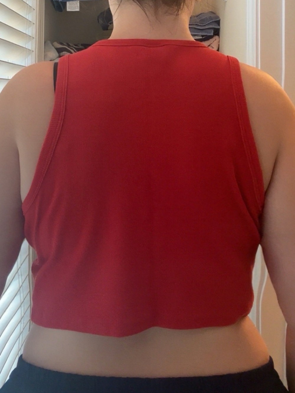 H&M Red Ribbed Halter Crop Top - Picture 3 of 5